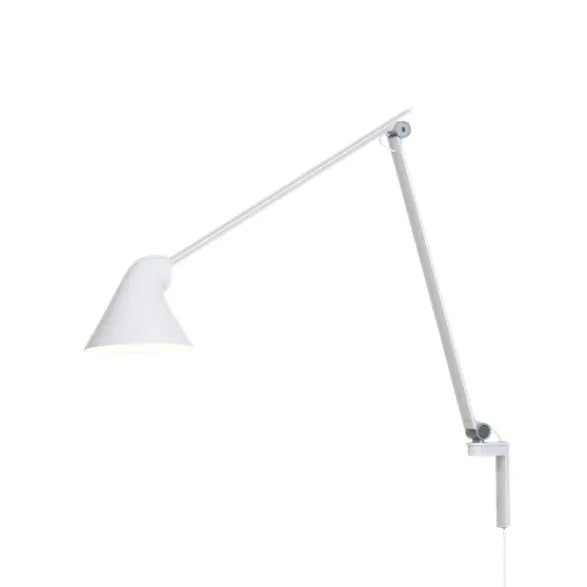 Louis Poulsen NJP vägglampa lång arm, vit 60cm