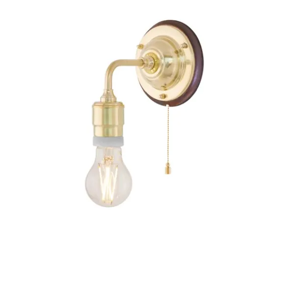 Karlskrona Lampfabrik Nylander vägglampa mässing/brun