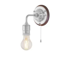 Karlskrona Lampfabrik Nylander vägglampa nickel/brun