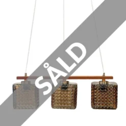 Vintage by Bright 1-2-3 Olivia taklampa, teak/glas