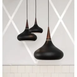 Fritz Hansen Orient P2 pendel, svart/roseträ 34cm