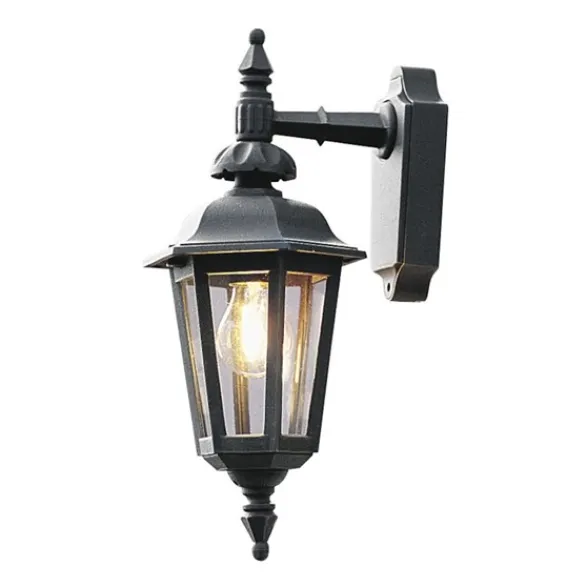 Konstsmide Pallas vägglykta ned, svart 42cm