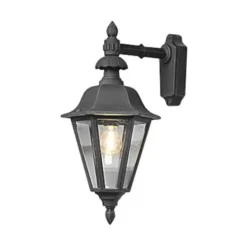 Konstsmide Pallas vägglykta ned, svart 53,5cm