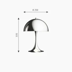 Louis Poulsen Panthella MINI bordslampa LED, krom