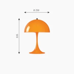 Louis Poulsen Panthella MINI bordslampa LED, orange