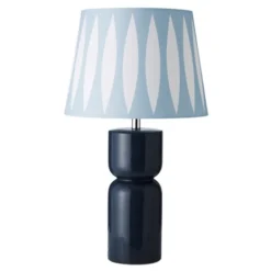 Superliving Paris Table Lamp , Charcoal / Aqua Blue Elipse