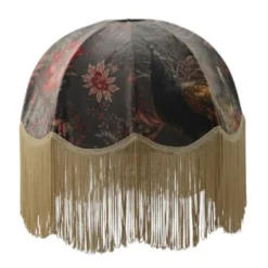 Hallbergs Belysning Peacock Lampskärm med guldfrans 50 cm