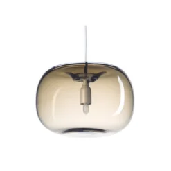 Örsjö Belysning Pebble Knubbig takpendel, varmgrå/glas 21cm