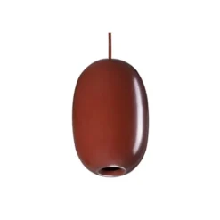Örsjö Belysning Pebble Långsträckt takpendel, oxblod/metall 16cm