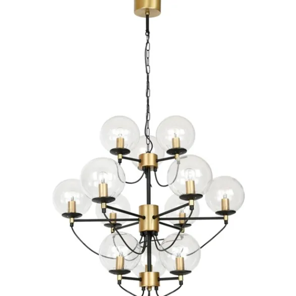 Hallbergs Belysning Perla 12 takkrona mässing 78cm
