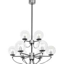 Hallbergs Belysning Perla 9 takkrona silver 78cm