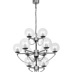 Hallbergs Belysning Perla 12 takkrona silver 78cm