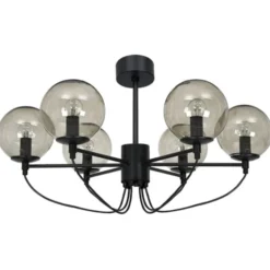 Hallbergs Belysning Perla 6 takkrona svart 78cm