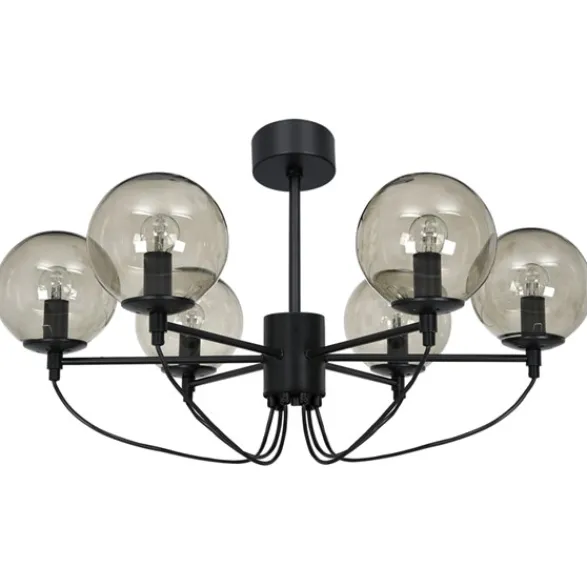 Hallbergs Belysning Perla 6 takkrona svart 78cm