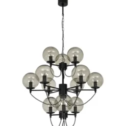 Hallbergs Belysning Perla 12 takkrona svart 78cm