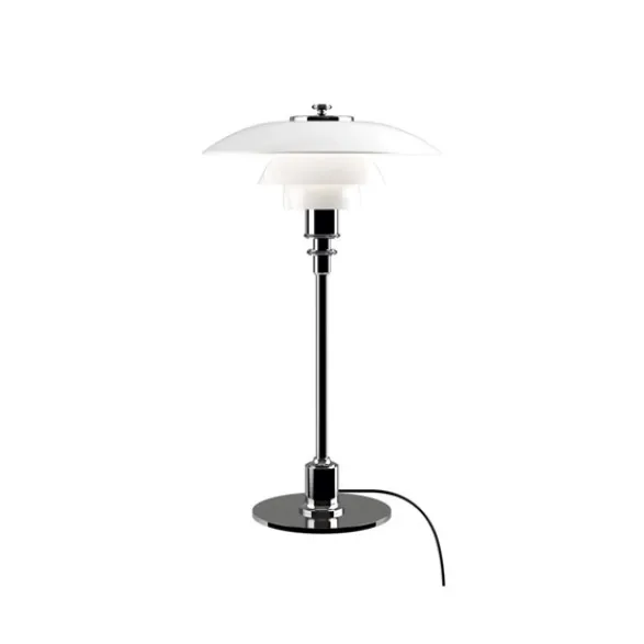 Louis Poulsen PH 2/1 bordslampa, krom/opal 35,5cm