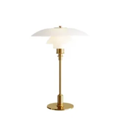 Louis Poulsen PH 3½-2½ bordslampa, mässing/opal 45cm