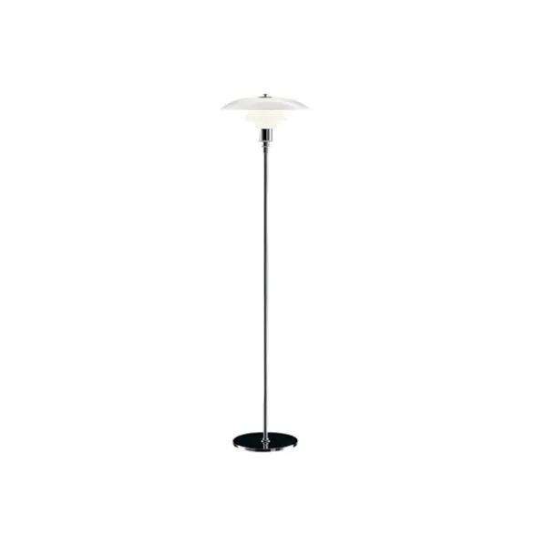 Louis Poulsen PH 3 1/2-2 1/2 golvlampa, krom/opalglas 130cm