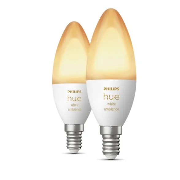 Philips Hue White Ambiance 2-pack E14 kronljus 4W