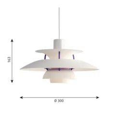 Louis Poulsen PH 5 MINI pendel, classic white 30cm