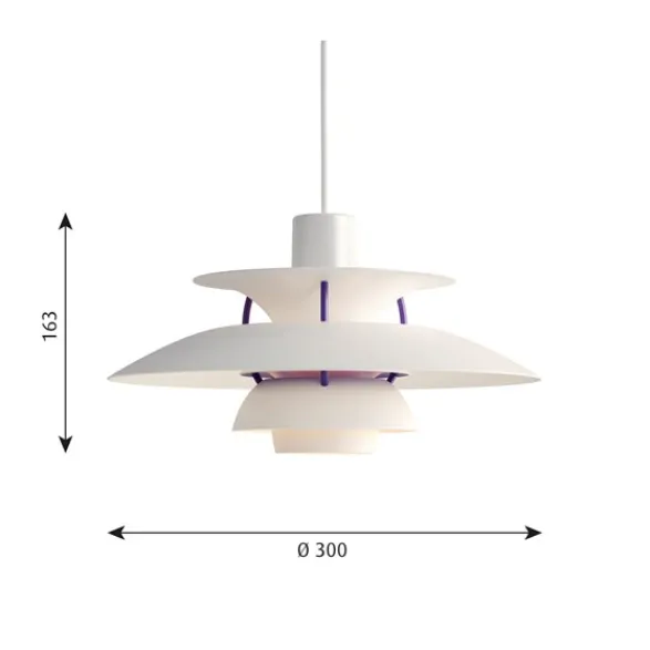 Louis Poulsen PH 5 MINI pendel, classic white 30cm