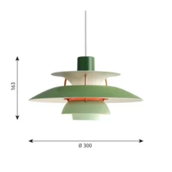 Louis Poulsen PH 5 MINI pendel, hues of green 30cm