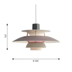 Louis Poulsen PH 5 MINI pendel, hues of grey 30cm