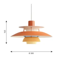 Louis Poulsen PH 5 MINI pendel, hues of orange 30cm