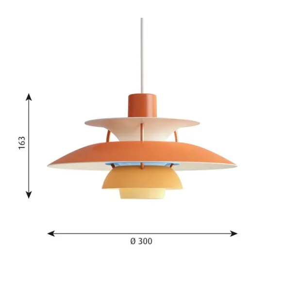 Louis Poulsen PH 5 MINI pendel, hues of orange 30cm