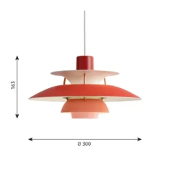 Louis Poulsen PH 5 MINI pendel, hues of red 30cm