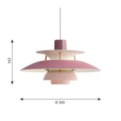 Louis Poulsen PH 5 MINI pendel, hues of rose 30cm