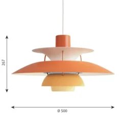 Louis Poulsen PH 5 pendel, hues of orange 50cm