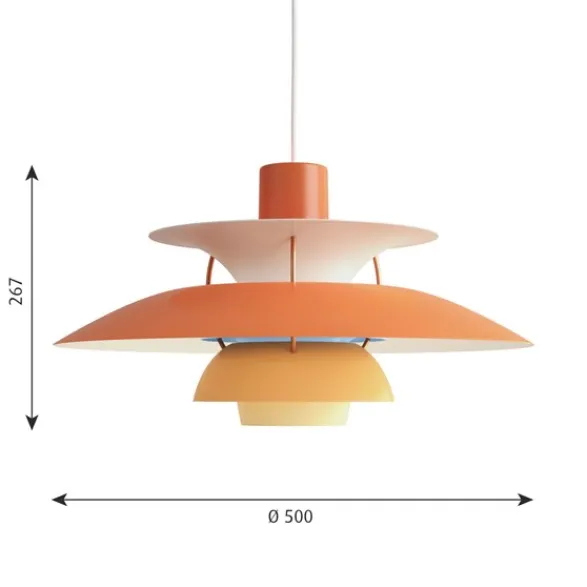 Louis Poulsen PH 5 pendel, hues of orange 50cm