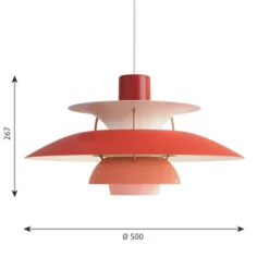 Louis Poulsen PH 5 pendel, hues of red 50cm