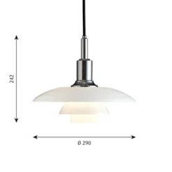 Louis Poulsen PH 3/2 pendel, krom/opal 29cm