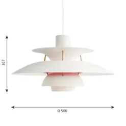 Louis Poulsen PH 5 pendel, modern white 50cm