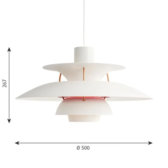 Louis Poulsen PH 5 pendel, modern white 50cm