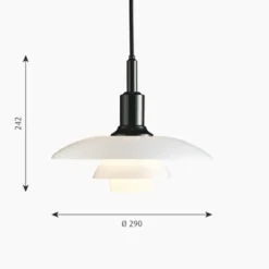 Louis Poulsen PH 3/2 pendel, svart/opal 29cm