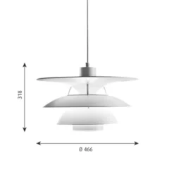 Louis Poulsen PH 5-4½ pendel, vit 46,6cm