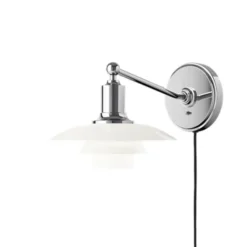 Louis Poulsen PH 2-1 vägglampa, krom/opal