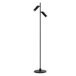 Herstal Pipeline golvlampa mattsvart dubbel GU10 MR11