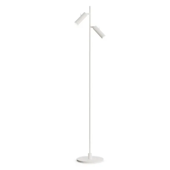 Herstal Pipeline golvlampa mattvit dubbel GU10 MR11