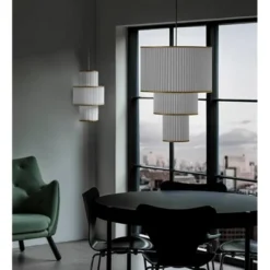 Le Klint Plivello pendel S-M-L, vit/guld