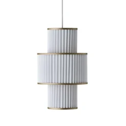 Le Klint Plivello pendel S-M-S, vit/guld