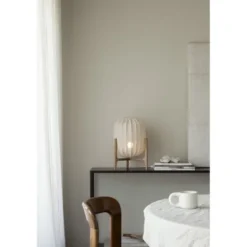Watt & Veke Prisma bordslampa, ek/natur linne 42cm