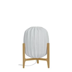 Watt & Veke Prisma bordslampa, ek/vit linne 42cm