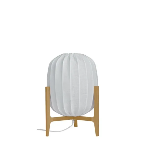 Watt & Veke Prisma bordslampa, ek/vit linne 42cm