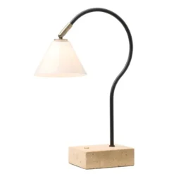 Halo Design Question Bärbar Bordslampa - Svart Antik Mässing Opal Glas