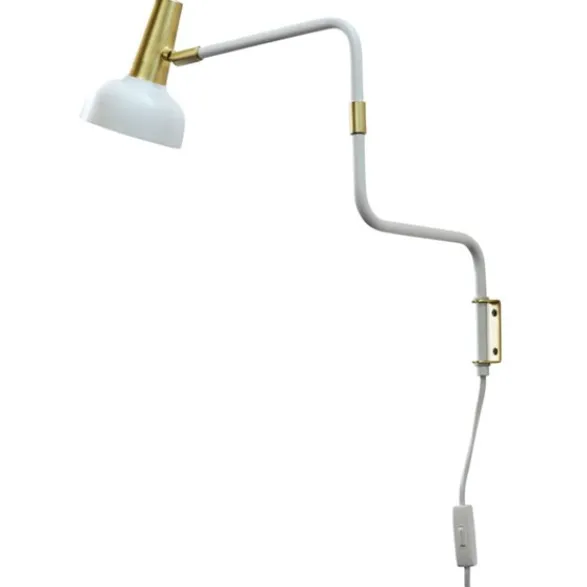 Co Bankeryd Ray vägglampa, vit/mässing 57cm
