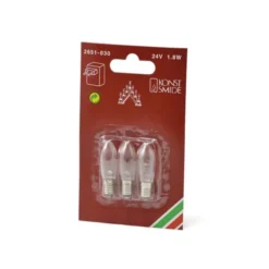 Konstsmide Reservlampa E10 24V 1,8W, klar 3-pack